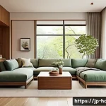 홈디자인 프로젝트 프리젠테이션 스킬 - A warm, inviting modern living room designed for family gatherings, featuring soft natural lighting,...